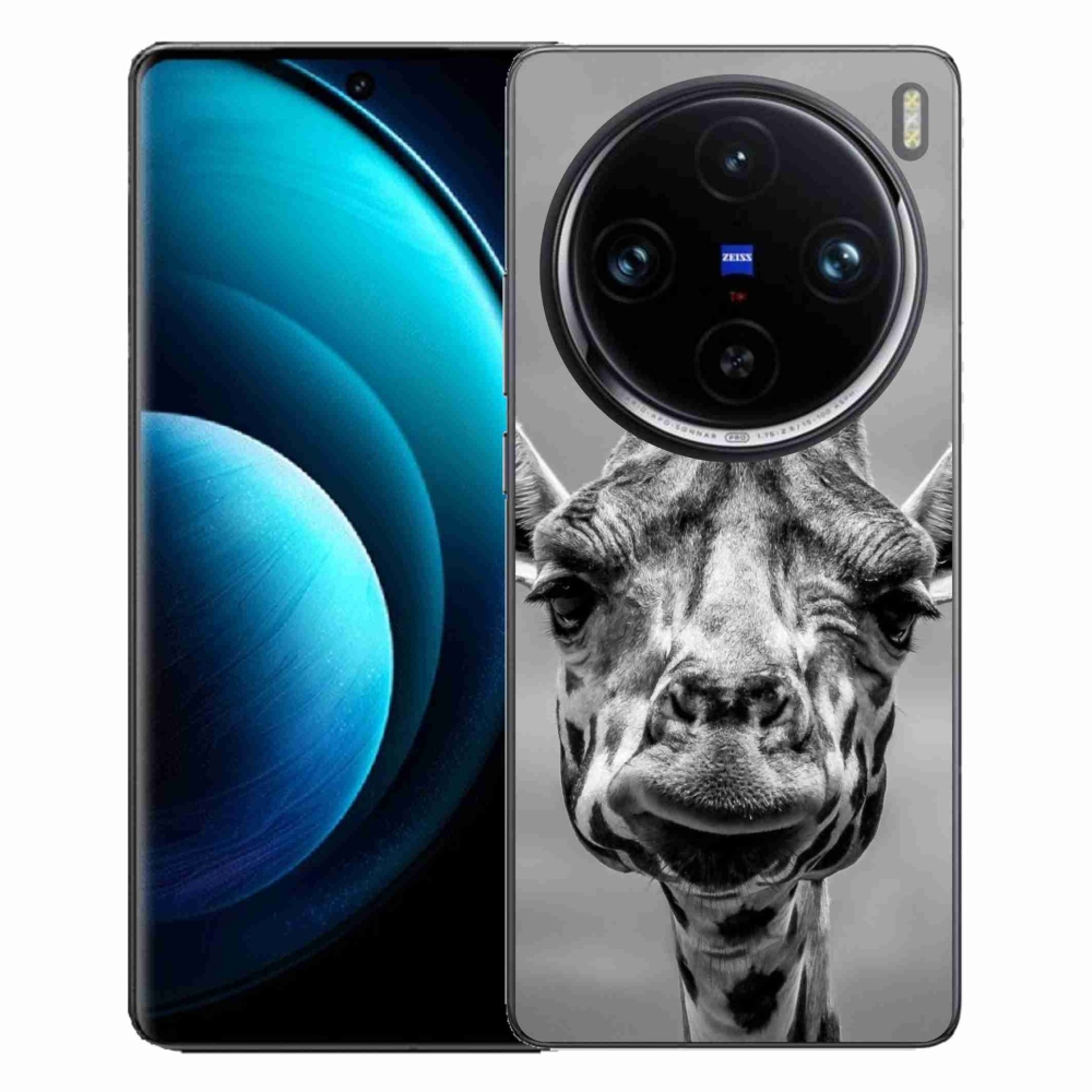 Zselés borítás mmCase a Vivo X100 Pro 5G készülékhez - fekete-fehér zsiráf