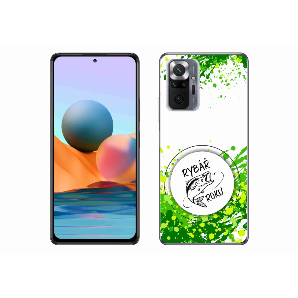 Gél borító mmCase a Xiaomi Redmi Note 10 Pro számára - az év halászának fehér háttere