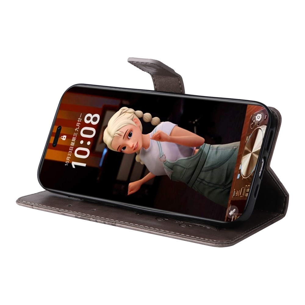 Nagy pillangó könyv tok a Honor Magic 7 Pro 5G számára - szürke