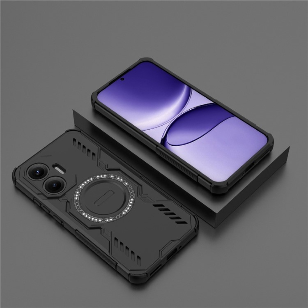 Üreges, tartós védőburkolat MagSafe-vel a Xiaomi Poco F7 5G-hez - fekete