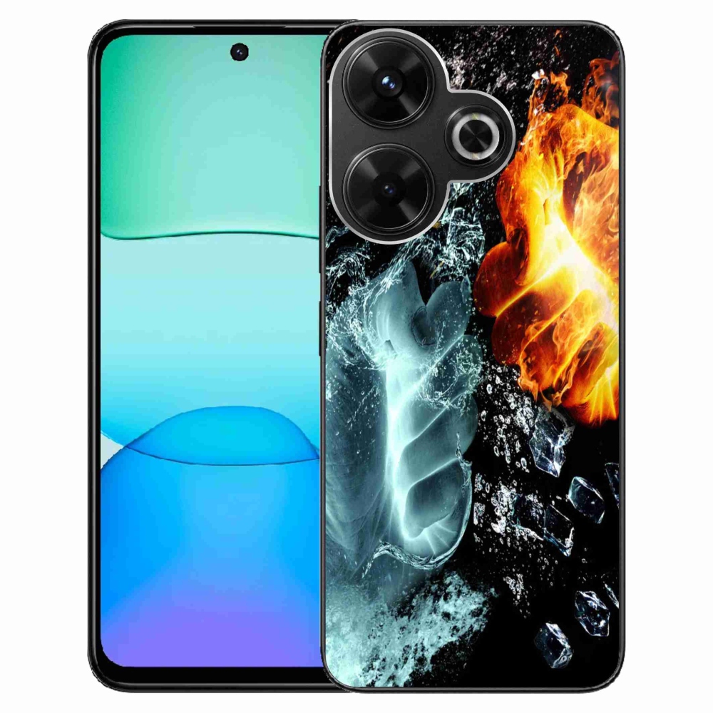 Gél borítás mmCase a Xiaomi Redmi 13 4G/Poco M6 4G - víz és tűz számára