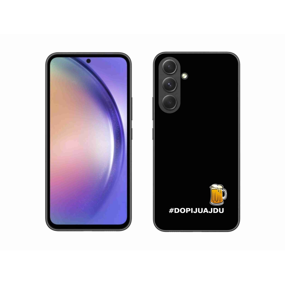 Gél borítás mmCase Samsung Galaxy A54 5G - sör motívum 1 fekete háttér
