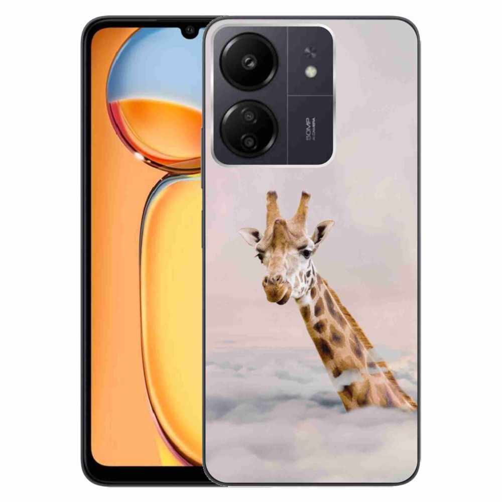 Gél borítás mmCase a Xiaomi Poco C65/Redmi 13C-hez - zsiráf a felhőkben
