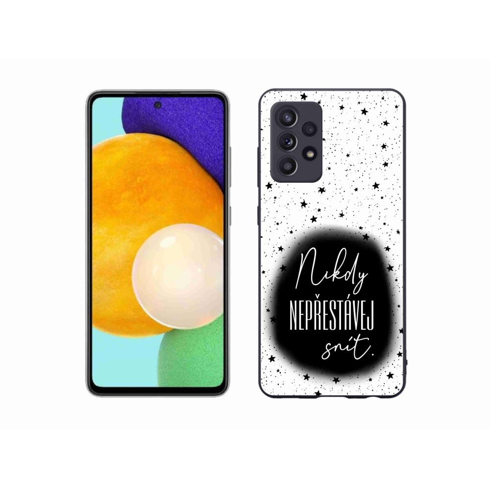 Zselés borítás mmCase Samsung Galaxy A52/A52 5G - idézet 1 fekete és fehér háttérrel