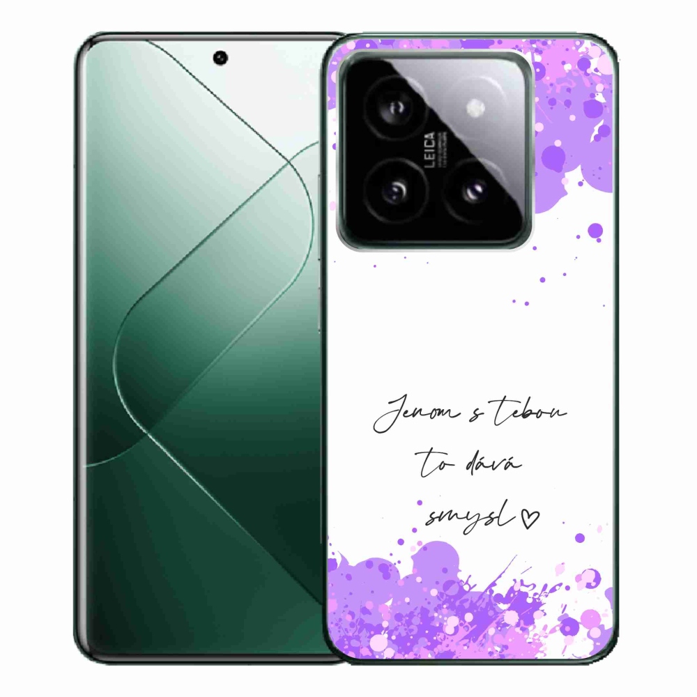 Gél borító mmCase a Xiaomi 14 Pro-hoz - szerelmes szöveg fehér háttérrel