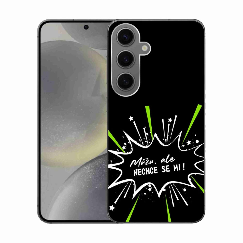 Gél borító mmCase Samsung Galaxy S24 készülékhez - vicces szöveg 11 fekete háttér