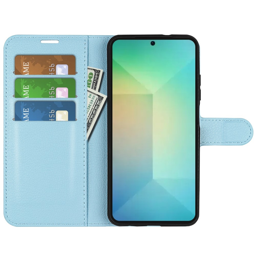 Litchi könyv tok Samsung Galaxy S25 készülékhez - kék