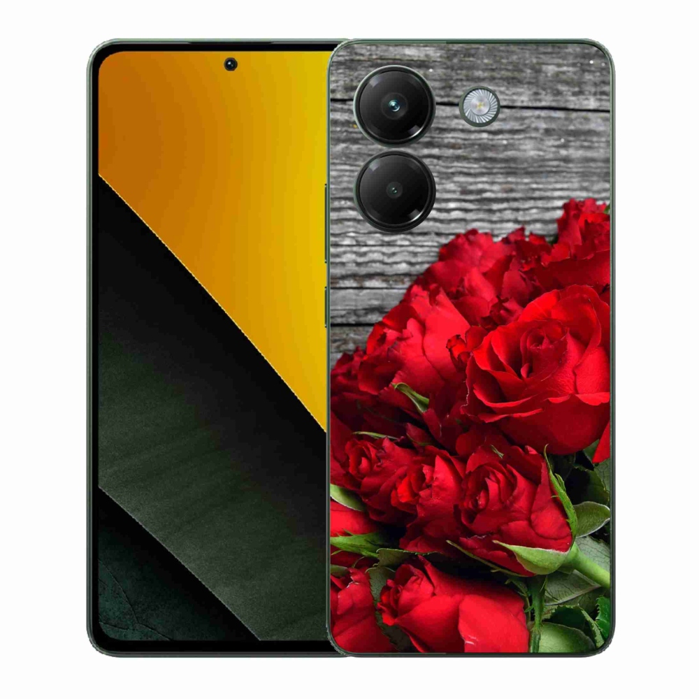 Gél borítás mmCase a Xiaomi Poco M7 Pro 5G-hez - piros rózsa