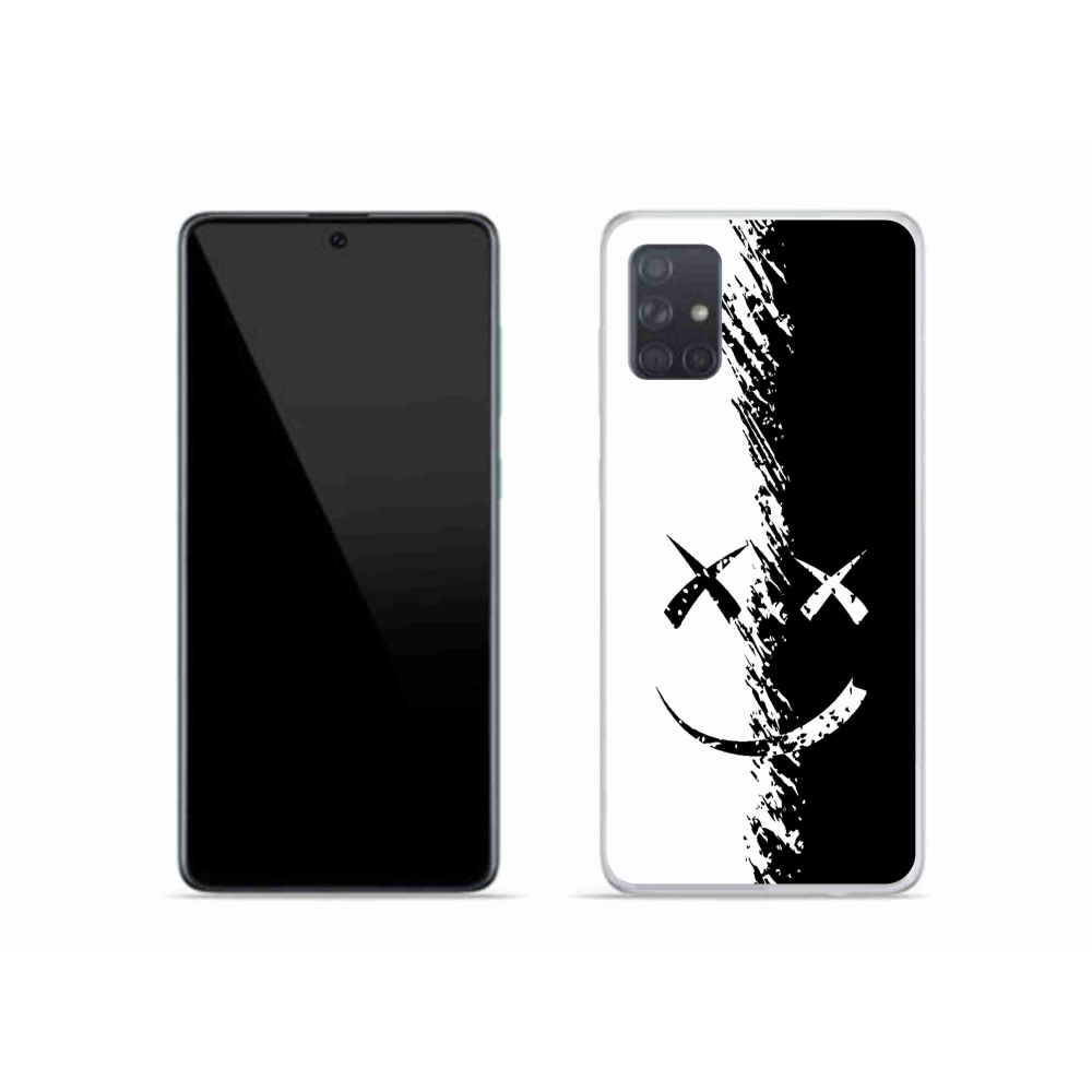 Zselés borítás mmCase Samsung Galaxy A51 készülékhez - fekete-fehér mosolygó