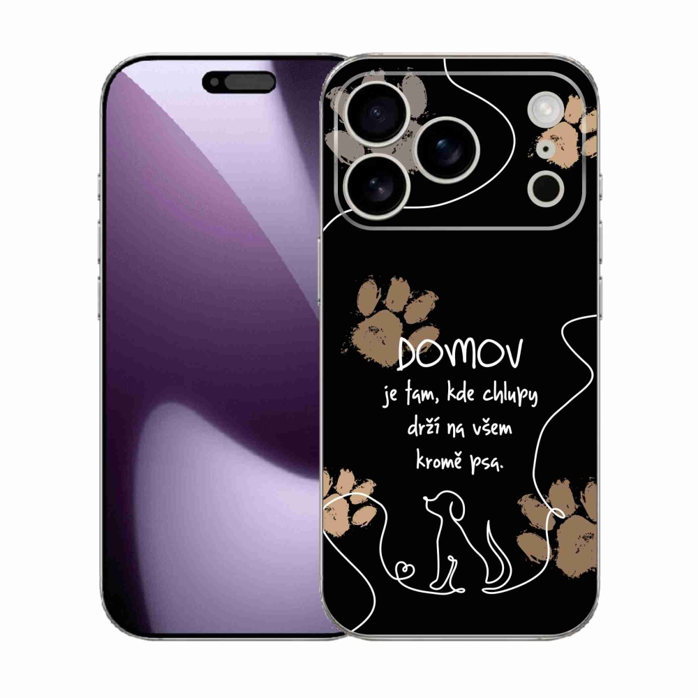 Gél borítás mmCase iPhone 17 Pro készülékhez - kutya motívum fekete háttér