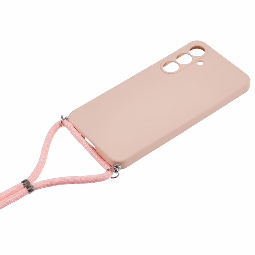 Bélelt zselés tok húzózsinórral Samsung Galaxy S25+ készülékhez - rózsaszín