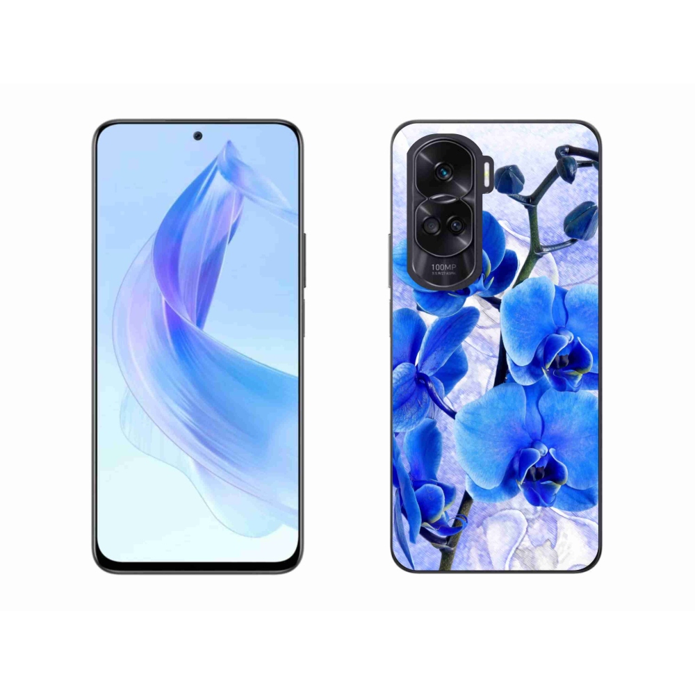 Zselés borító mmCase a Honor 90 Lite készülékhez - kék virágok