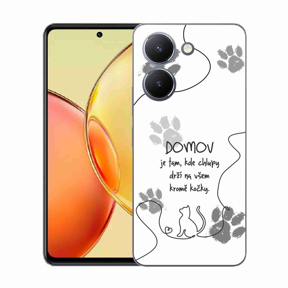 Gél borító mmCase a Vivo Y36-hoz - macska motívum fehér háttérrel