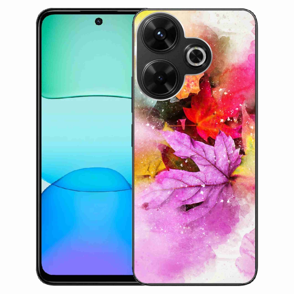 Gél borítás mmCase a Xiaomi Redmi 13 4G/Poco M6 4G - színes levelek számára