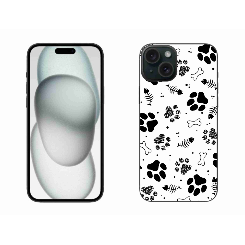 Zselés borítás mmCase iPhone 15 Plus készülékhez - kutyamancsok 1