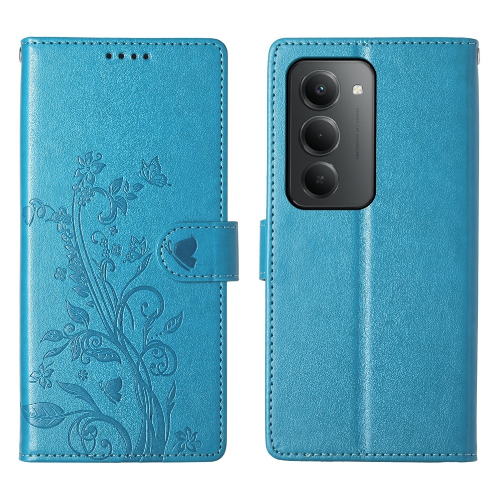 Virágos könyvtáska Xiaomi Redmi 15 5G (169mm) - kék