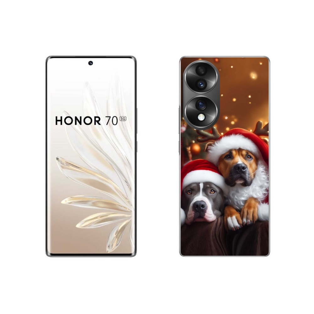 Gél borító mmCase a Honor 70-hez - Karácsonyi kutyák