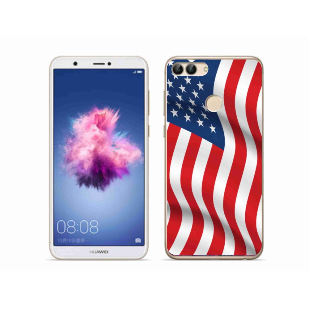 Gél borító mmCase a mobil Huawei P Smart - amerikai zászlóhoz