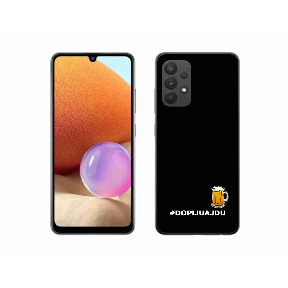 Gél borítás mmCase Samsung Galaxy A32 4G - sör motívum 1 fekete háttérrel