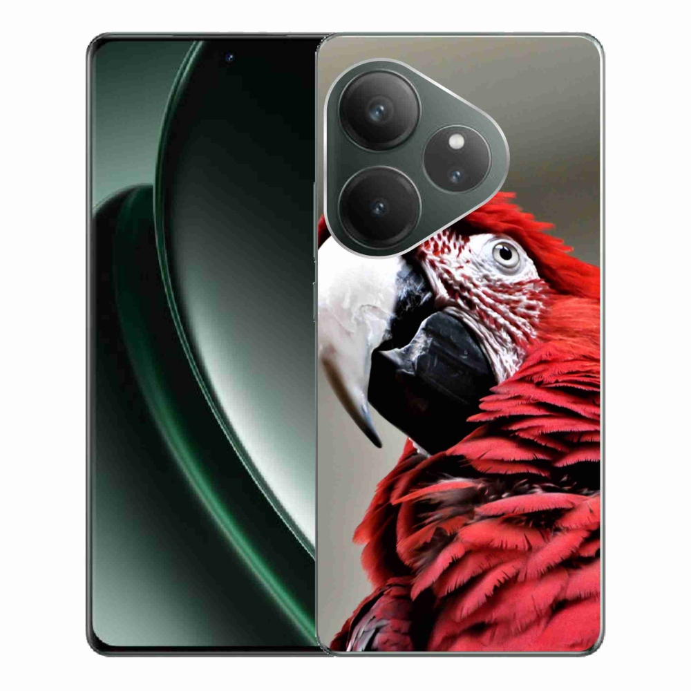 Gél tok mmCase a Realme GT 6 5G/GT 6T 5G számára - papagájpapagáj piros