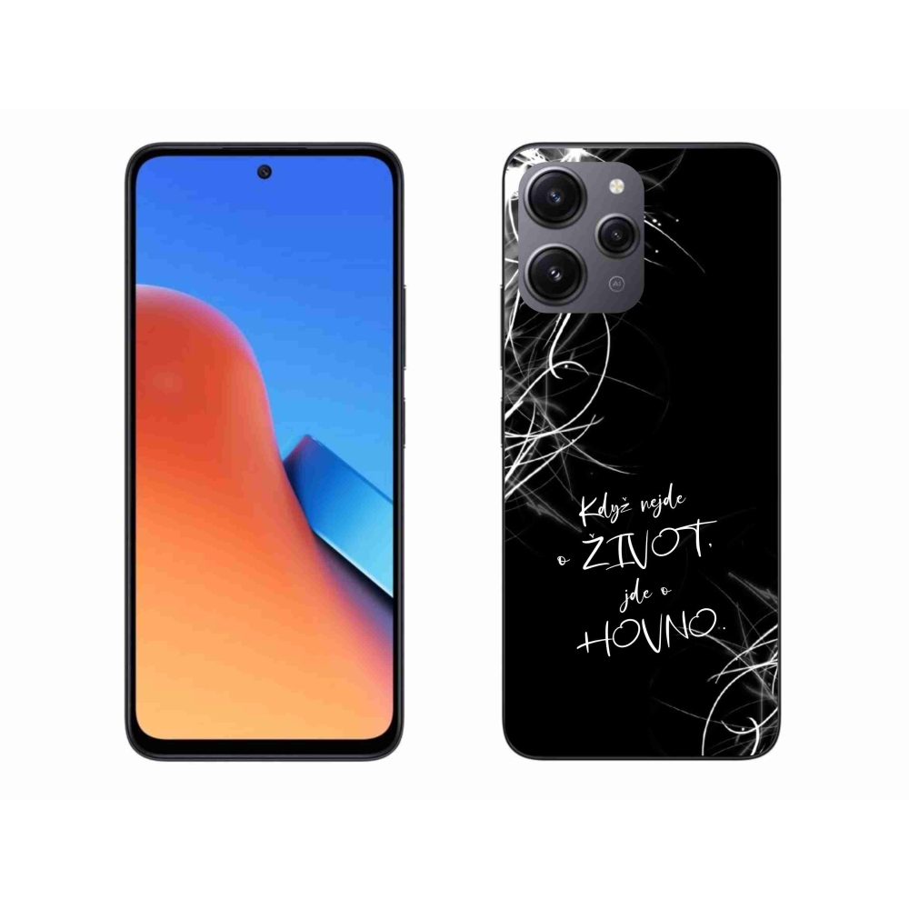 Gél borító mmCase a Xiaomi Redmi 12-hez - vicces szöveg 16 fekete háttérrel