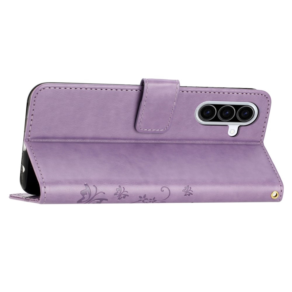 Virágok könyv tok Samsung Galaxy A26 5G - világos lila