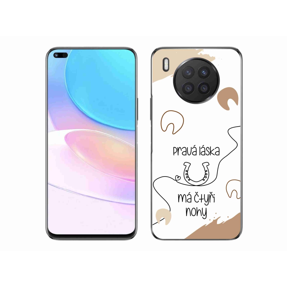 Zselés borító mmCase a Honor 50 Lite készülékhez - ló motívum fehér háttérrel