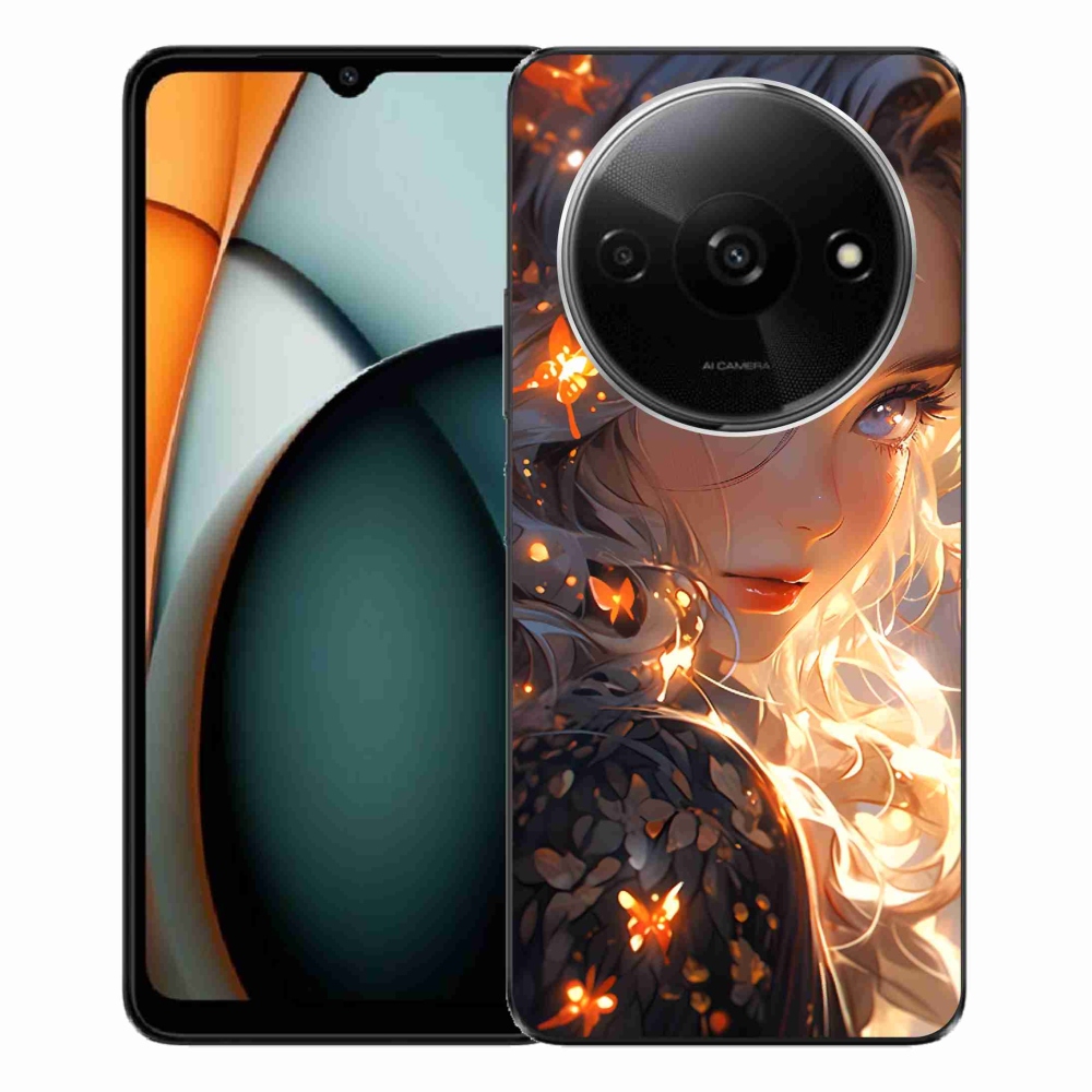 Gél borítás mmCase a Xiaomi Redmi A3-hoz - lány és pillangók