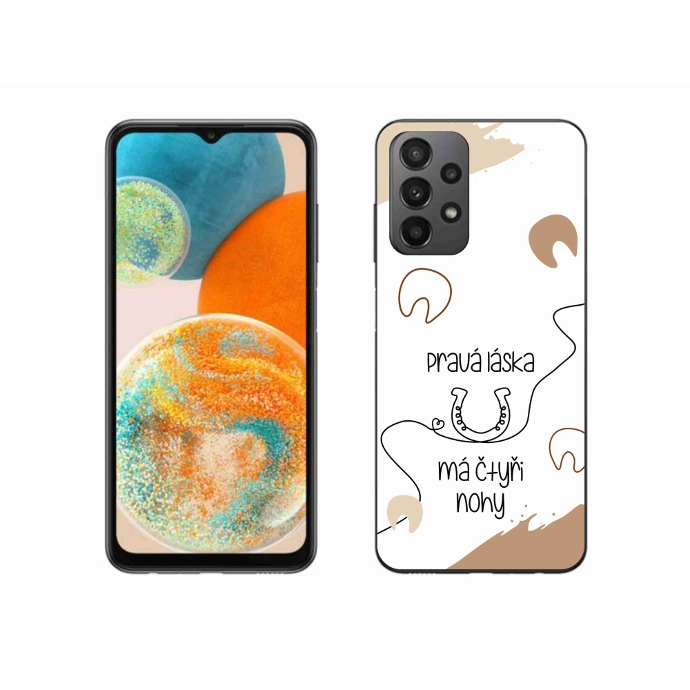 Gél borítás mmCase Samsung Galaxy A23 4G/5G - ló motívum fehér háttérrel