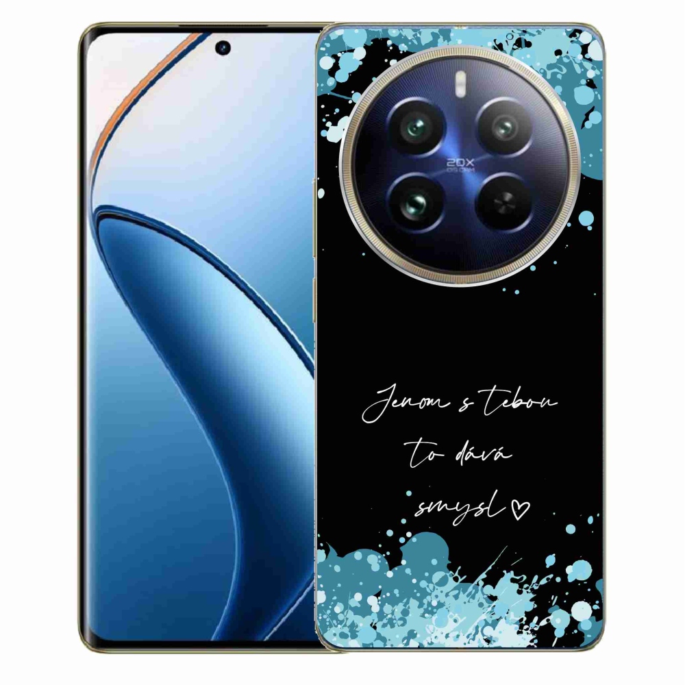 Gél borítás mmCase a Realme 12 Pro 5G/12 Pro+ 5G számára - szerelmes szöveg fekete háttérrel
