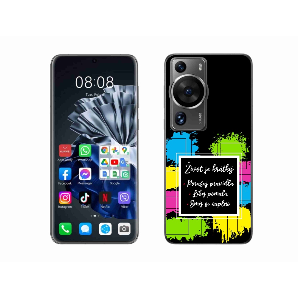 Gél borítás mmCase a Huawei P60 Pro - idézet 5 fekete háttérrel
