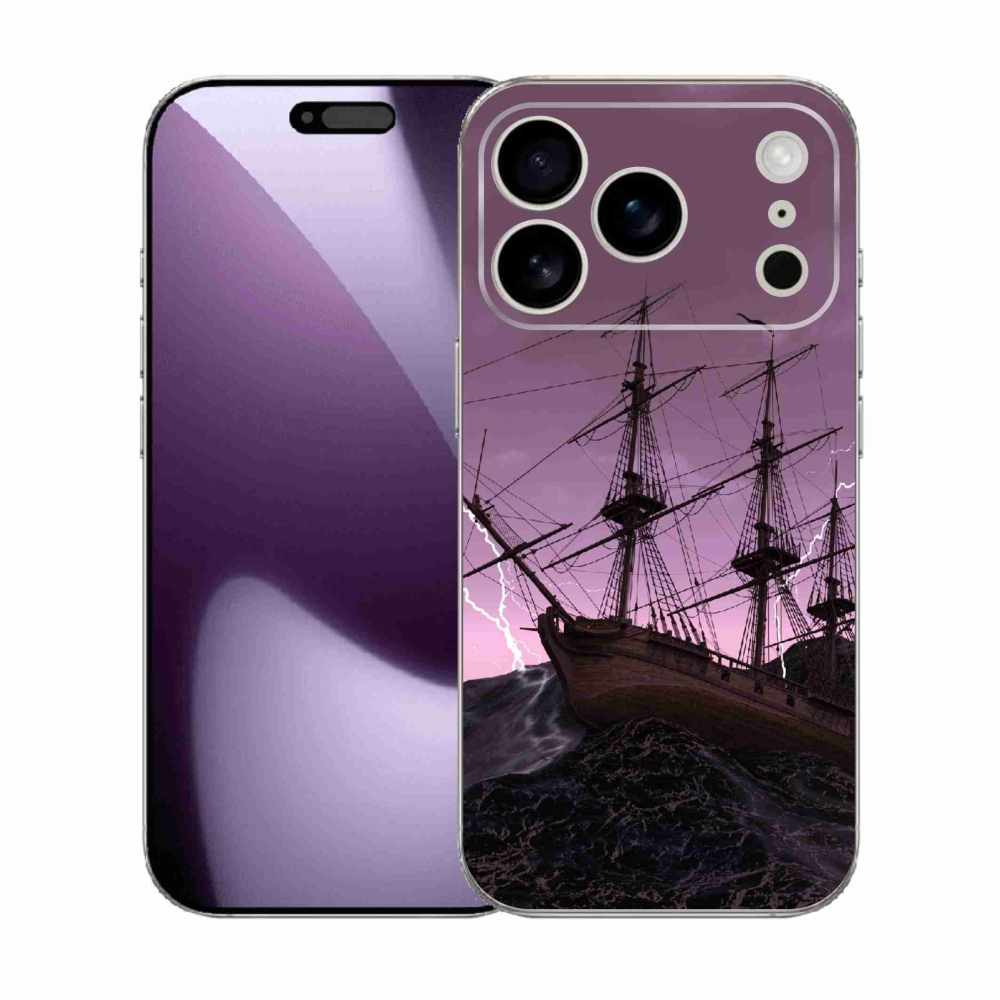 Zselés borítás mmCase iPhone 17 Pro készülékhez - hajó a viharban