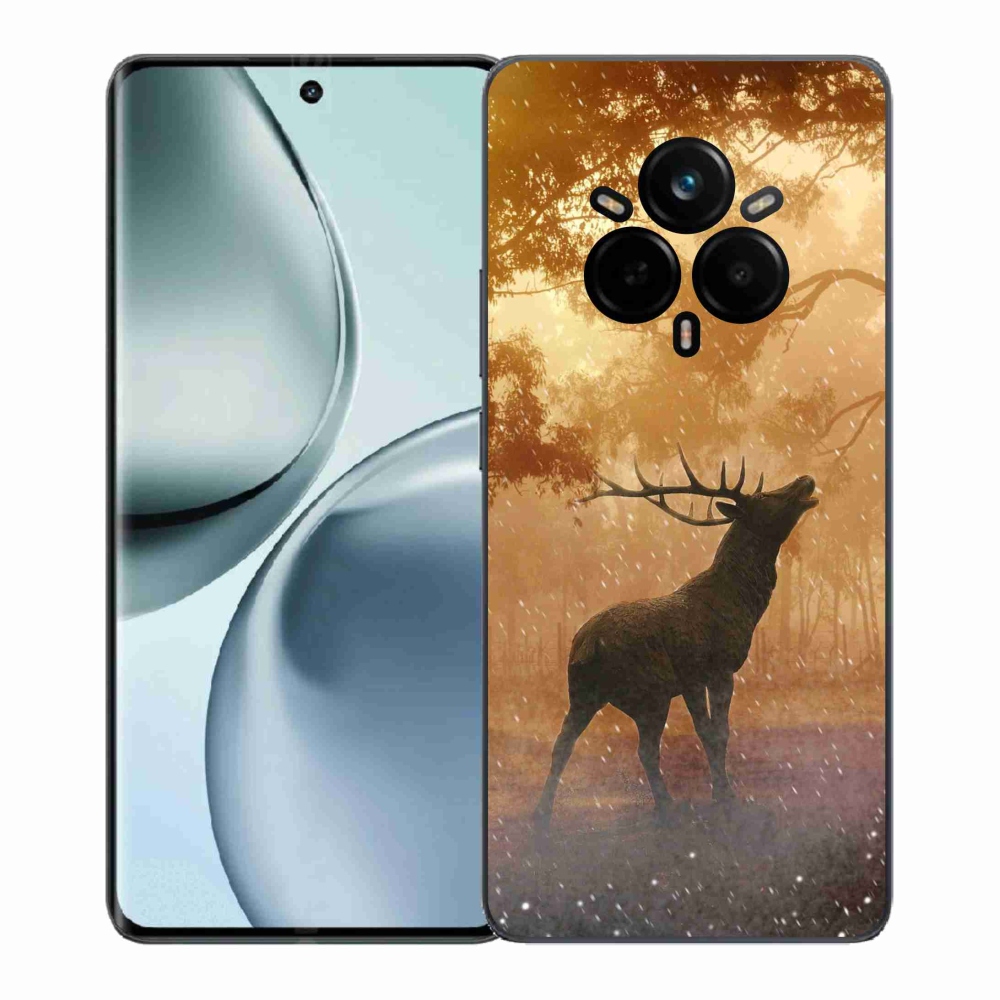Zselés borítás mmCase a Realme 14 Pro+ 5G számára - szarvas a szarvasbőgésben