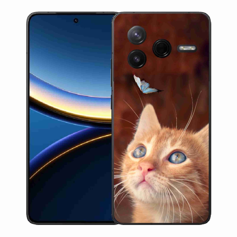 Gél borítás mmCase a Xiaomi Poco F7 Pro számára - pillangó és cica