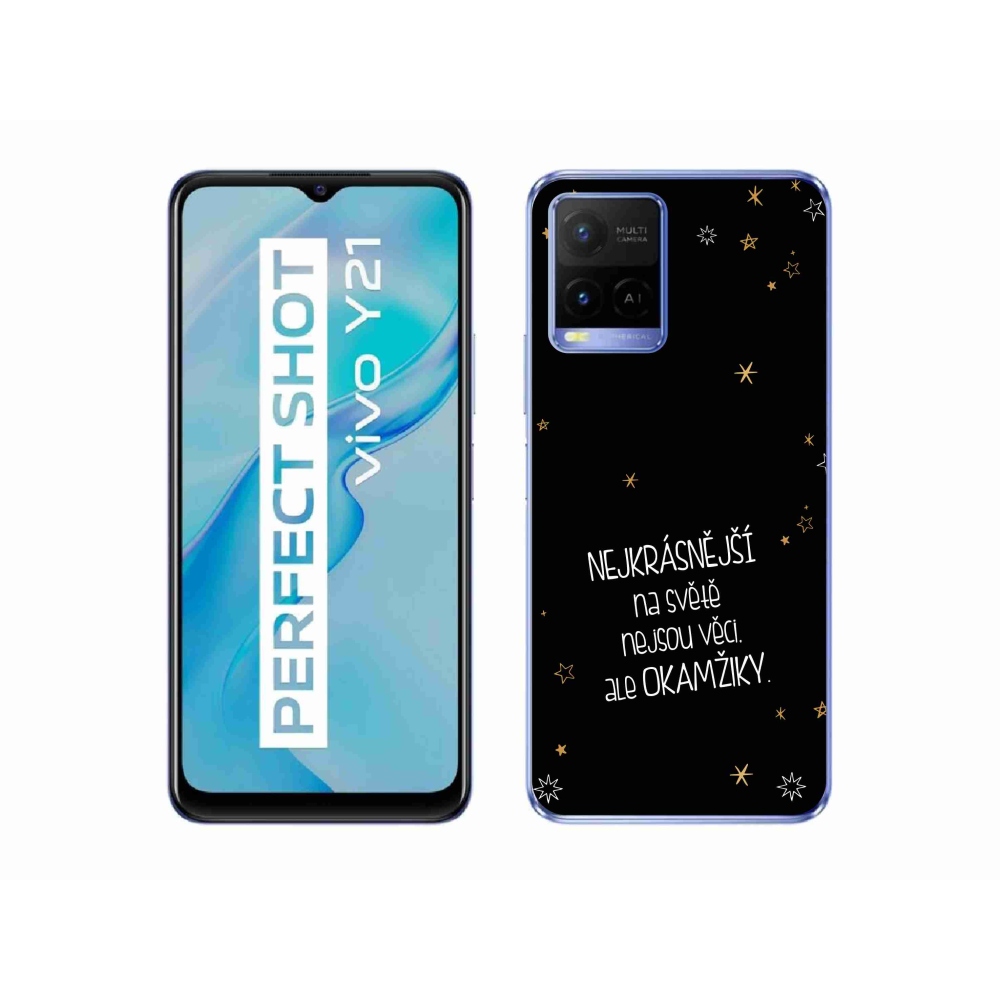 Gél borítás mmCase a Vivo Y21/Y21s/Y33s készülékhez - idézet 4 fekete háttér