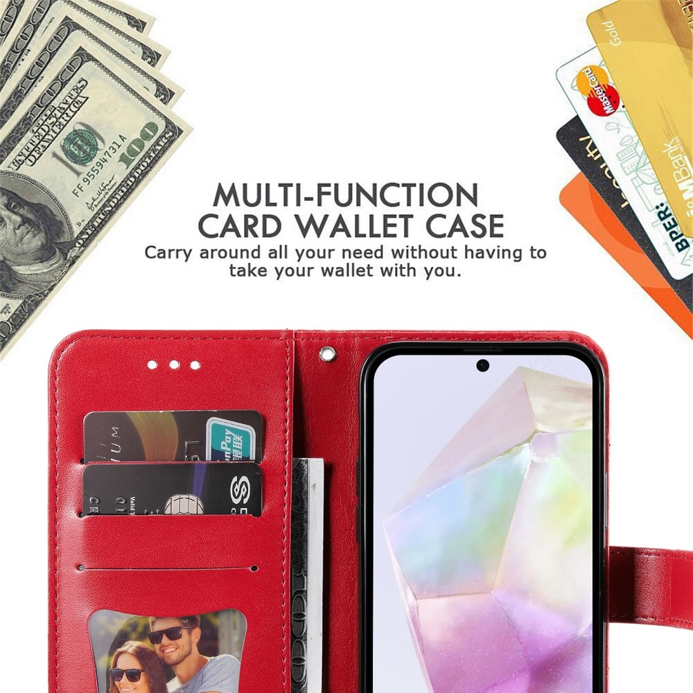 Mandala könyv tok Samsung Galaxy A36 5G készülékhez - piros