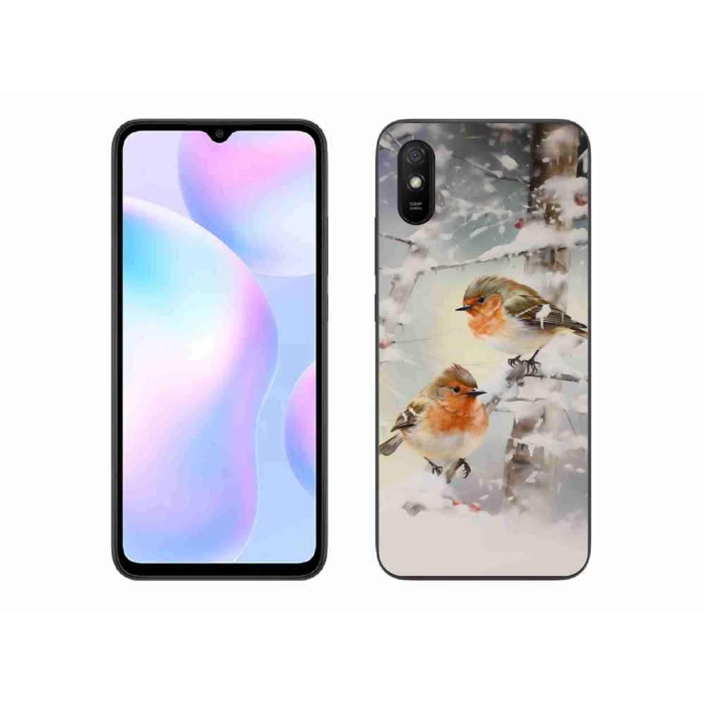 Gél borítás mmCase a Xiaomi Redmi 9AT számára - madarak télen