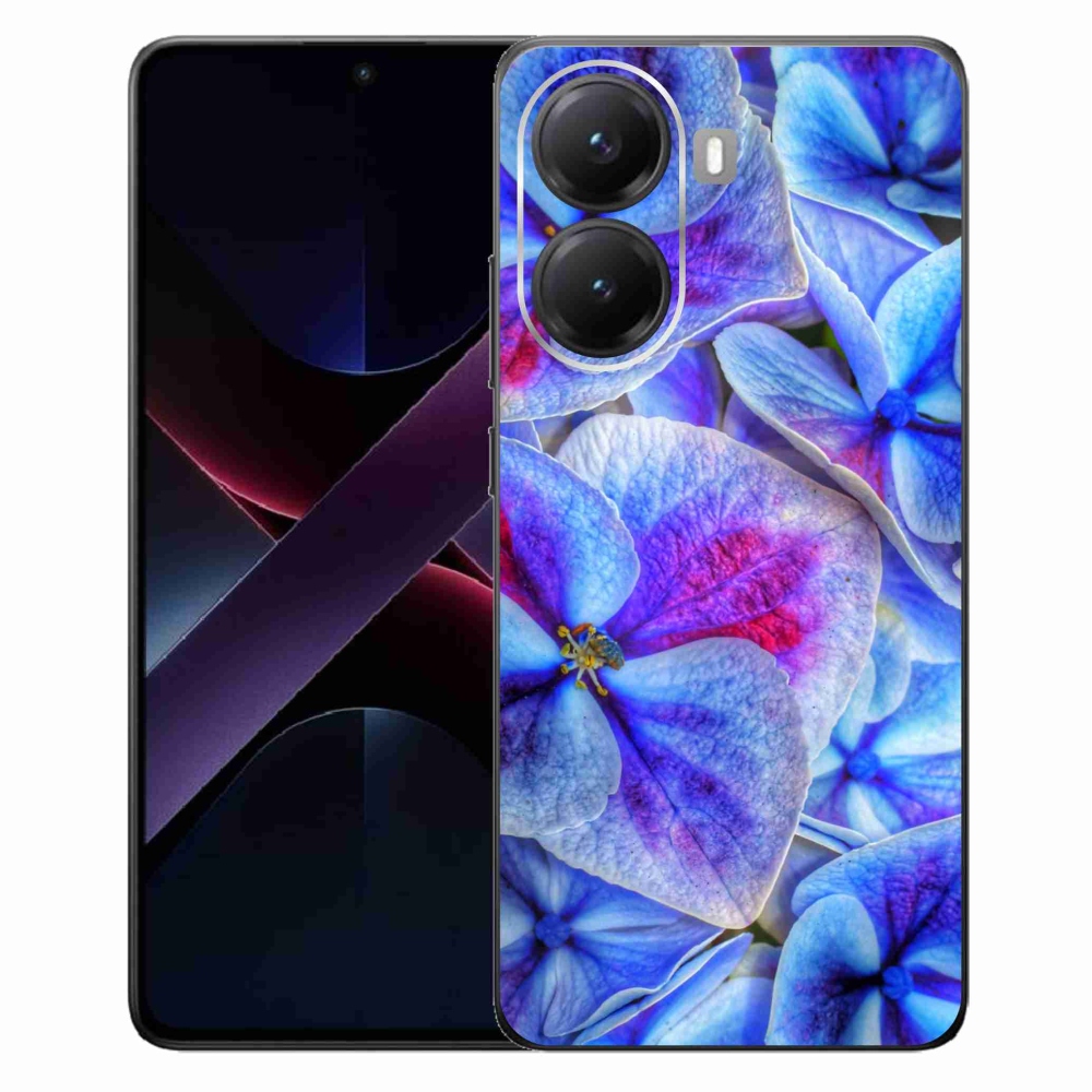 Gél borító mmCase a Xiaomi Poco X7 Pro 5G-hez - kék virágok 1
