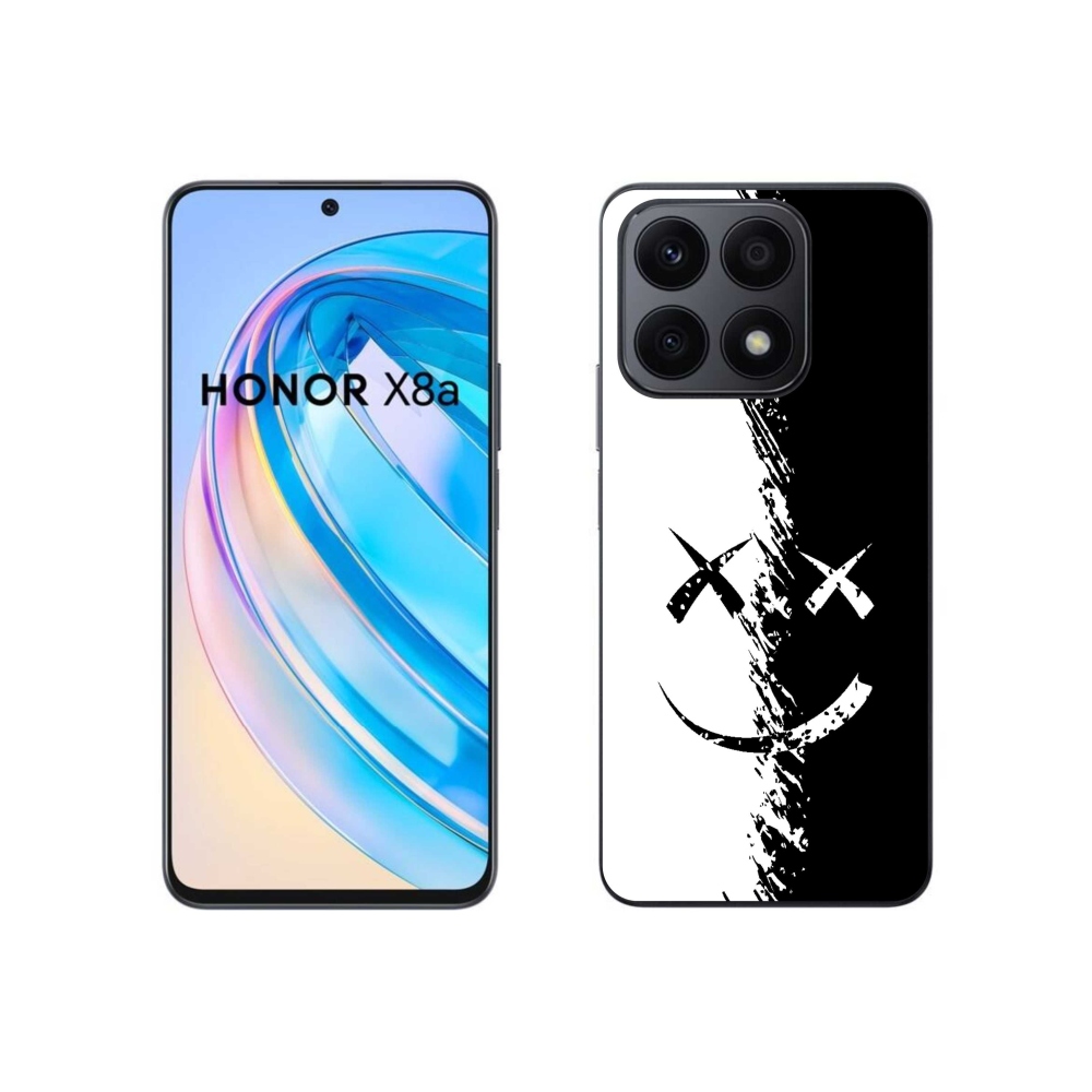 Zselés borító mmCase a Honor X8a készülékhez - fekete-fehér mosolygó