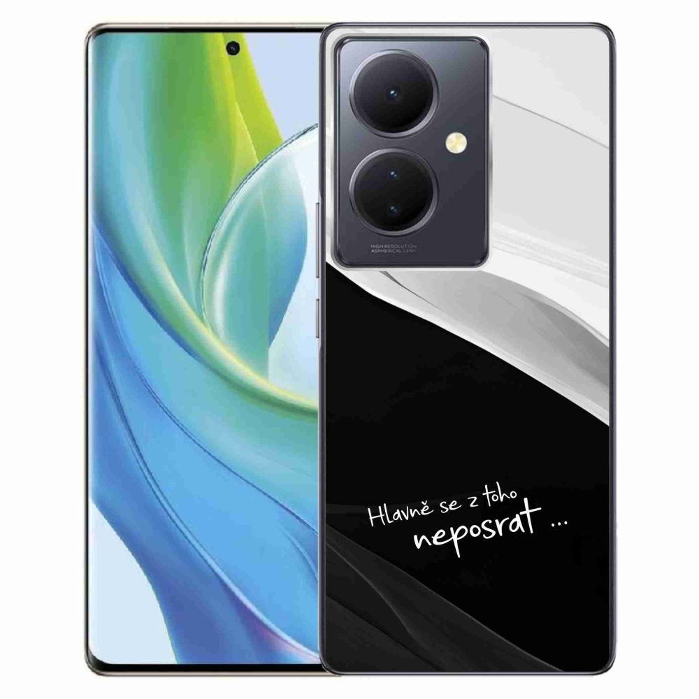 Gél borító mmCase a Vivo V29 Lite 5G-hez - vicces szöveg 13 fekete és fehér háttérrel