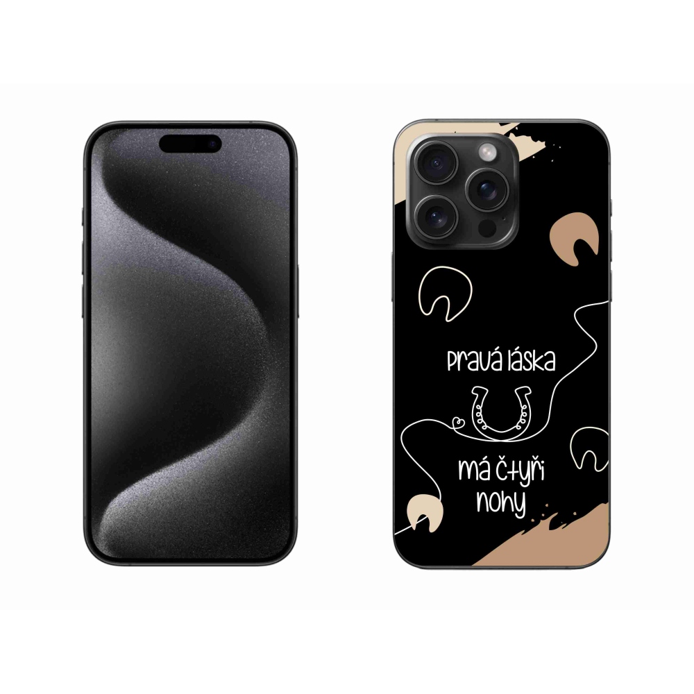 Gél borítás mmCase iPhone 15 Pro Max készülékhez - Ló motívum fekete háttér
