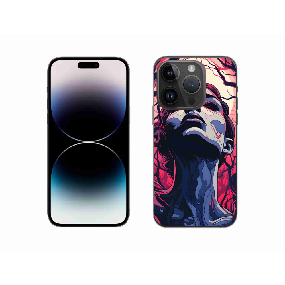 Zselés borítás mmCase iPhone 14 Pro készülékhez - absztrakt arc