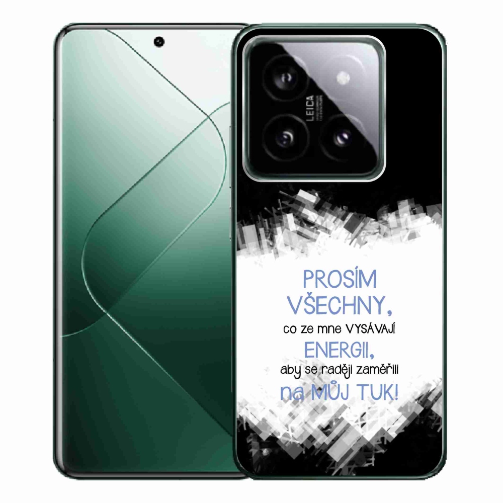 Gél borító mmCase a Xiaomi 14 Pro-hoz - vicces szöveg 1 kék