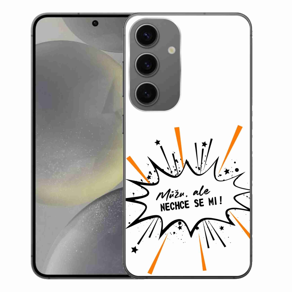 Gél borító mmCase Samsung Galaxy S24+ készülékhez - vicces szöveg 11 fehér háttér