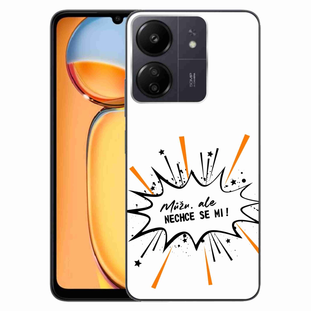 Gél borító mmCase a Xiaomi Poco C65/Redmi 13C-hez - vicces szöveg 11 fehér háttérrel