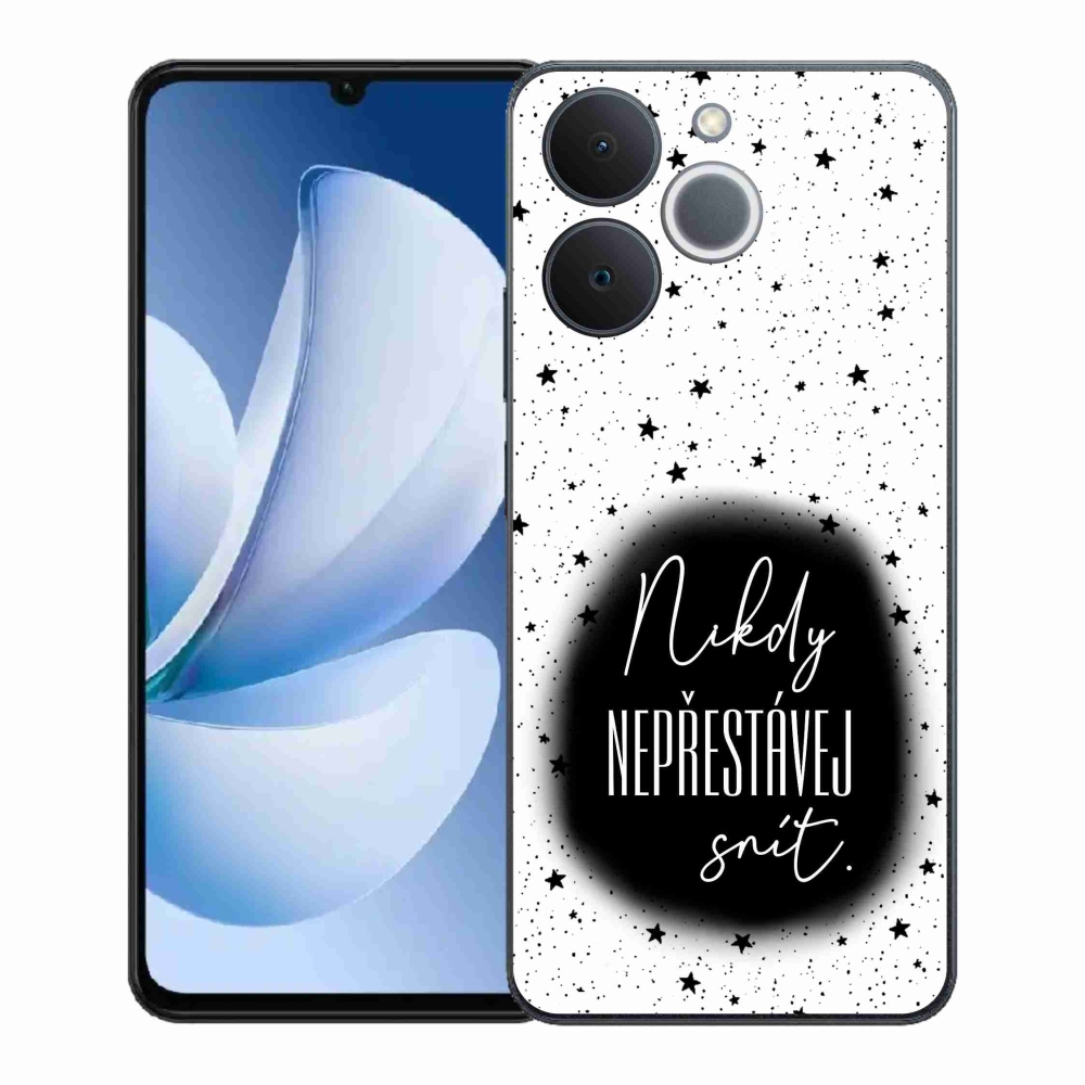 Gél borító mmCase a Realme Note 70T készülékhez - idézet 1 fekete-fehér háttérrel