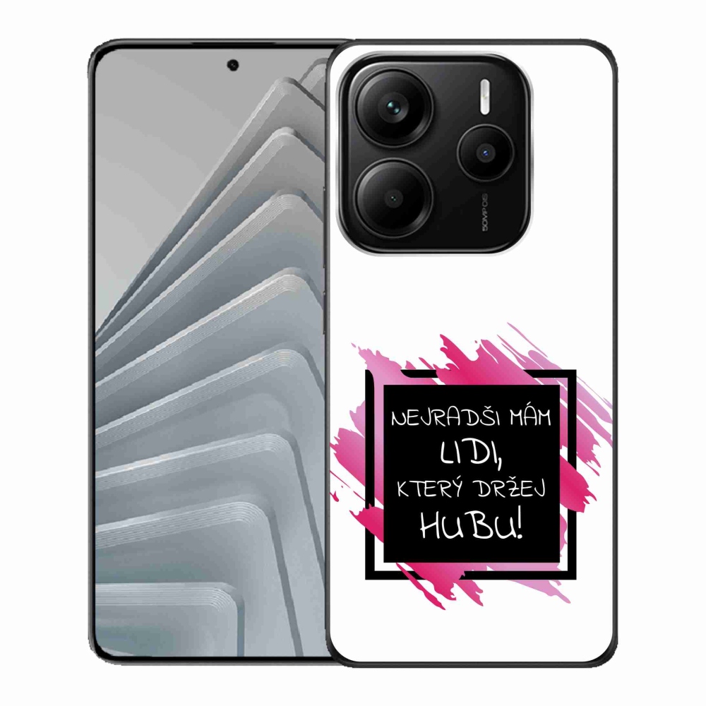 Gél borító mmCase a Xiaomi Redmi Note 14 5G-hez - vicces szöveg 7 fekete és fehér háttérrel