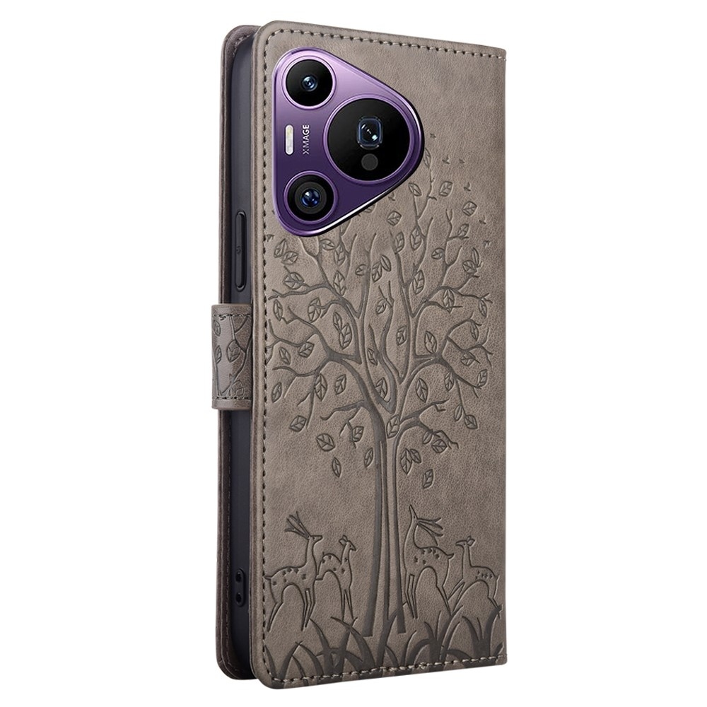 Fa könyvtáska a Huawei Pura 70 Pro-hoz - szürke