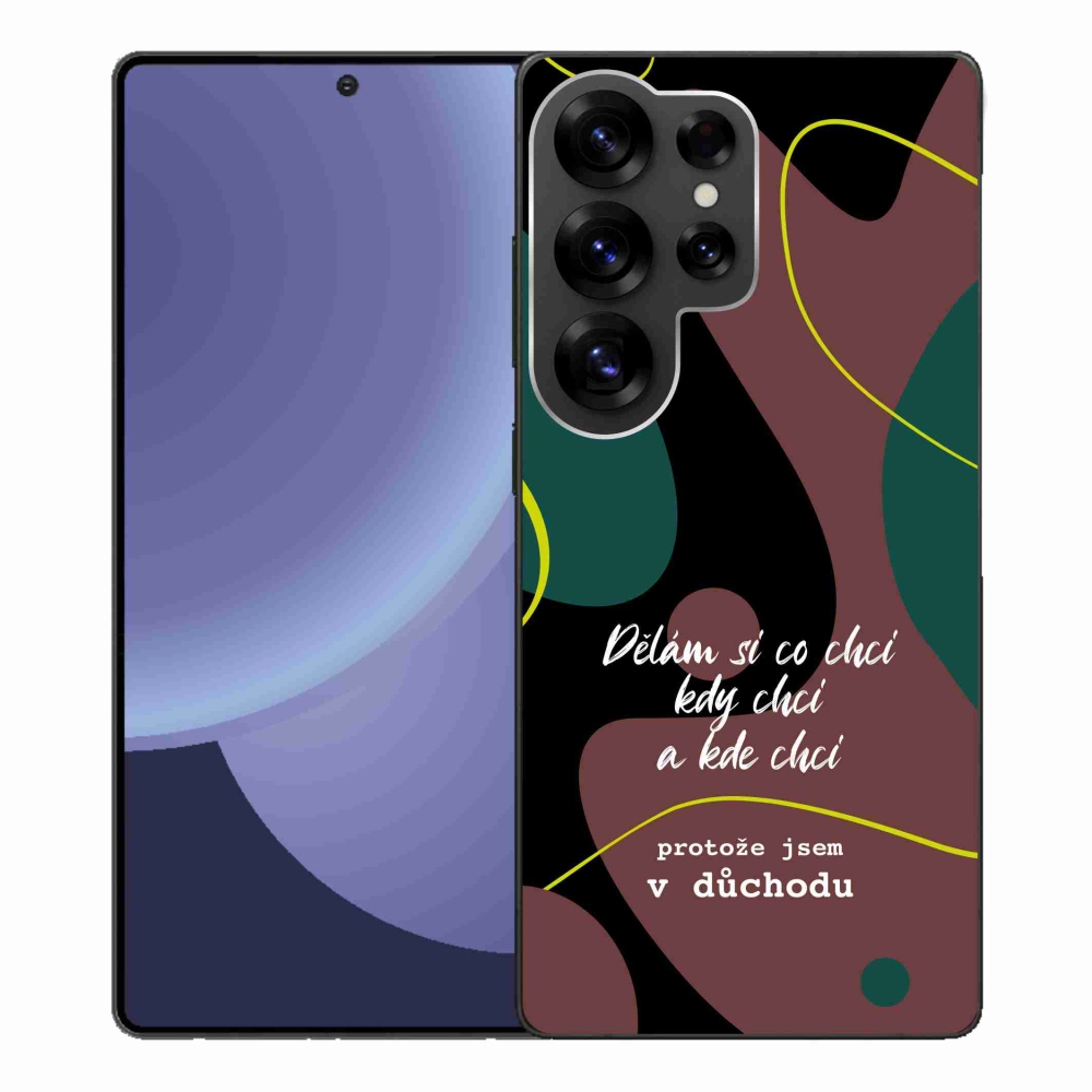 Gél borító mmCase Samsung Galaxy S25 Ultra készülékhez - vicces szöveg 10 fekete háttér