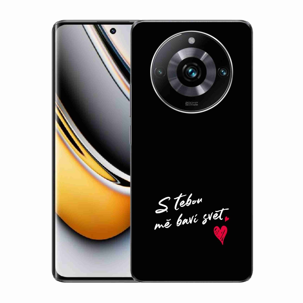 Gél borító mmCase a Realme 11 Pro/11 Pro+ készülékhez - szerelmes szöveg 1 fekete háttér